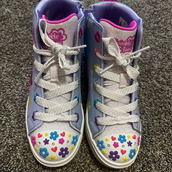 Skechers Twinkle Toes Kids High-Top Sneakers - Purple and Pink - Picture 1 of 4